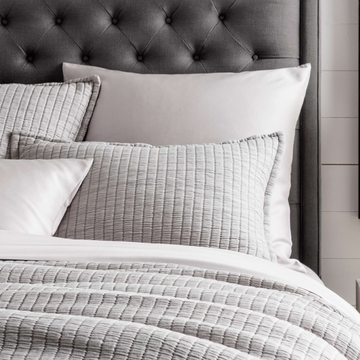 Boyfriend Grey Matelasse Sham