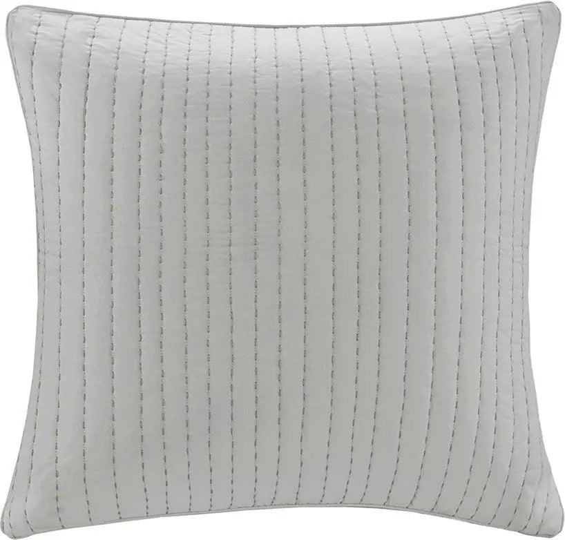 Camila Cotton Quilted Euro Sham Gray