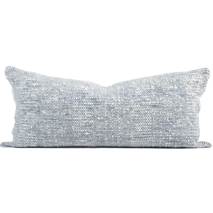 Chunky Wool XL Lumbar Pillow Lumbar Pillows Azulina Home Blue 14" x 36"