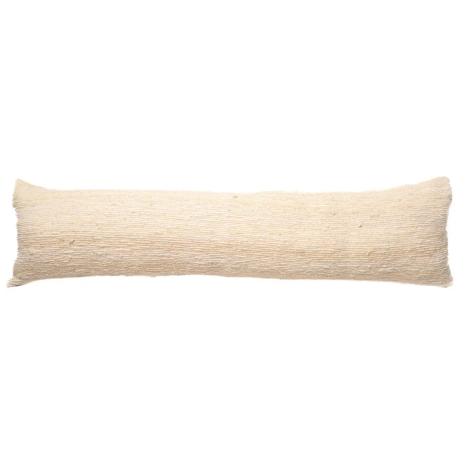 Chunky Wool XL Lumbar Pillow Lumbar Pillows Azulina Home Ivory 12" x 48"