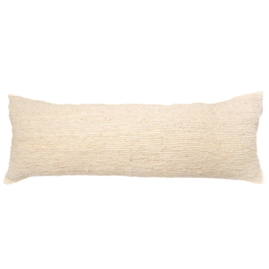 Chunky Wool XL Lumbar Pillow Lumbar Pillows Azulina Home Ivory 14" x 36"