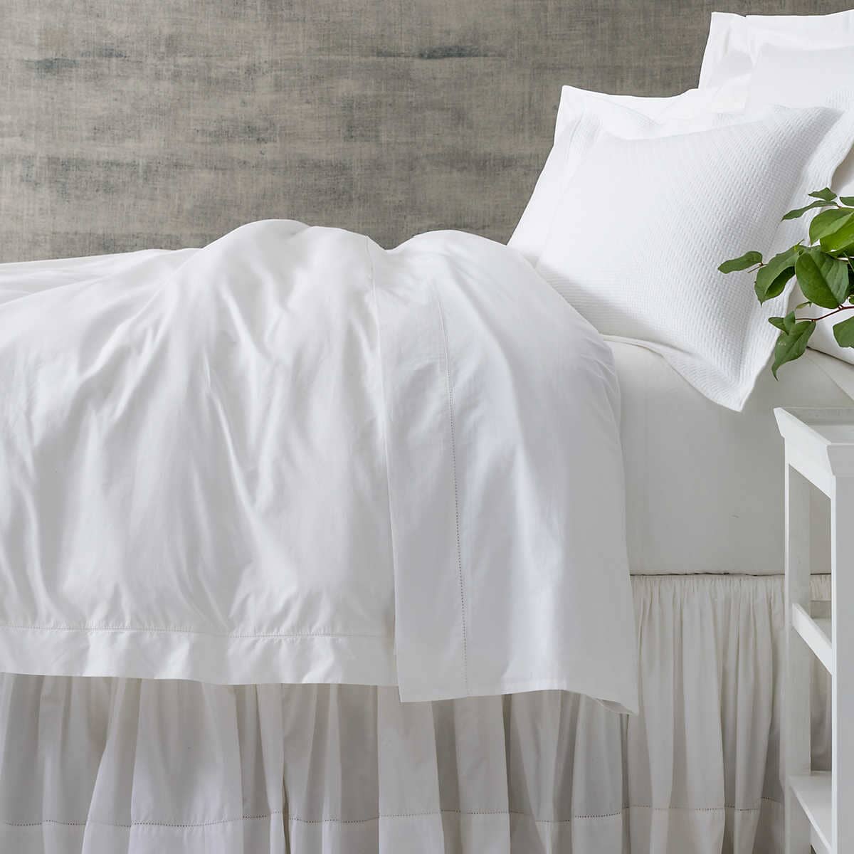 Classic Hemstitch White Duvet Cover