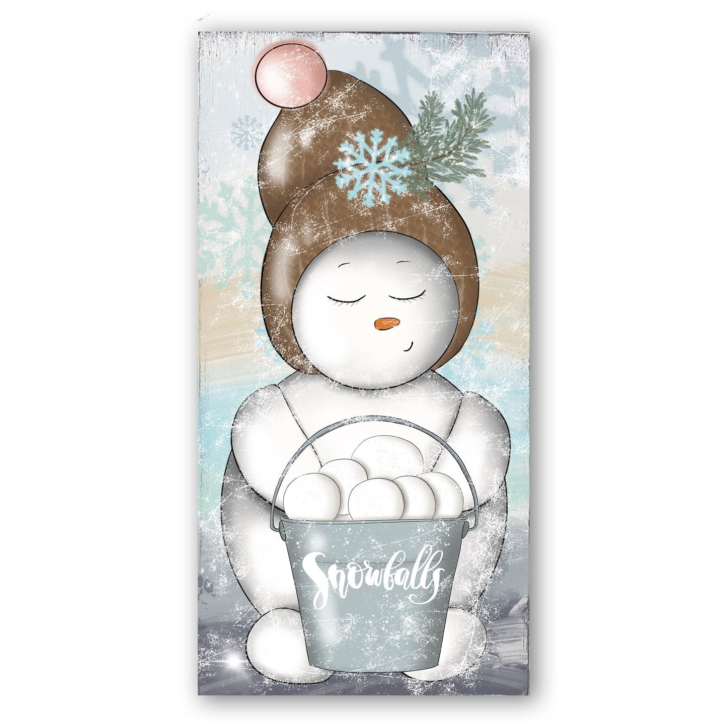 Snowballs Snowman Winter Sign