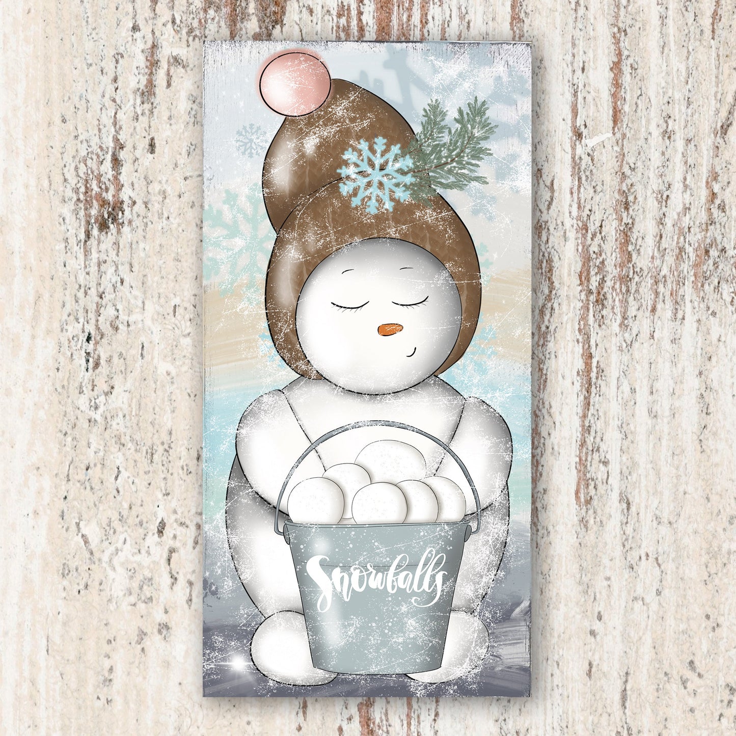 Snowballs Snowman Winter Sign