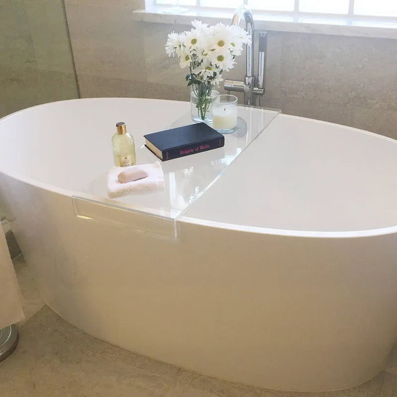 Acrylic Clear Bathroom Caddy Bathtub Tray