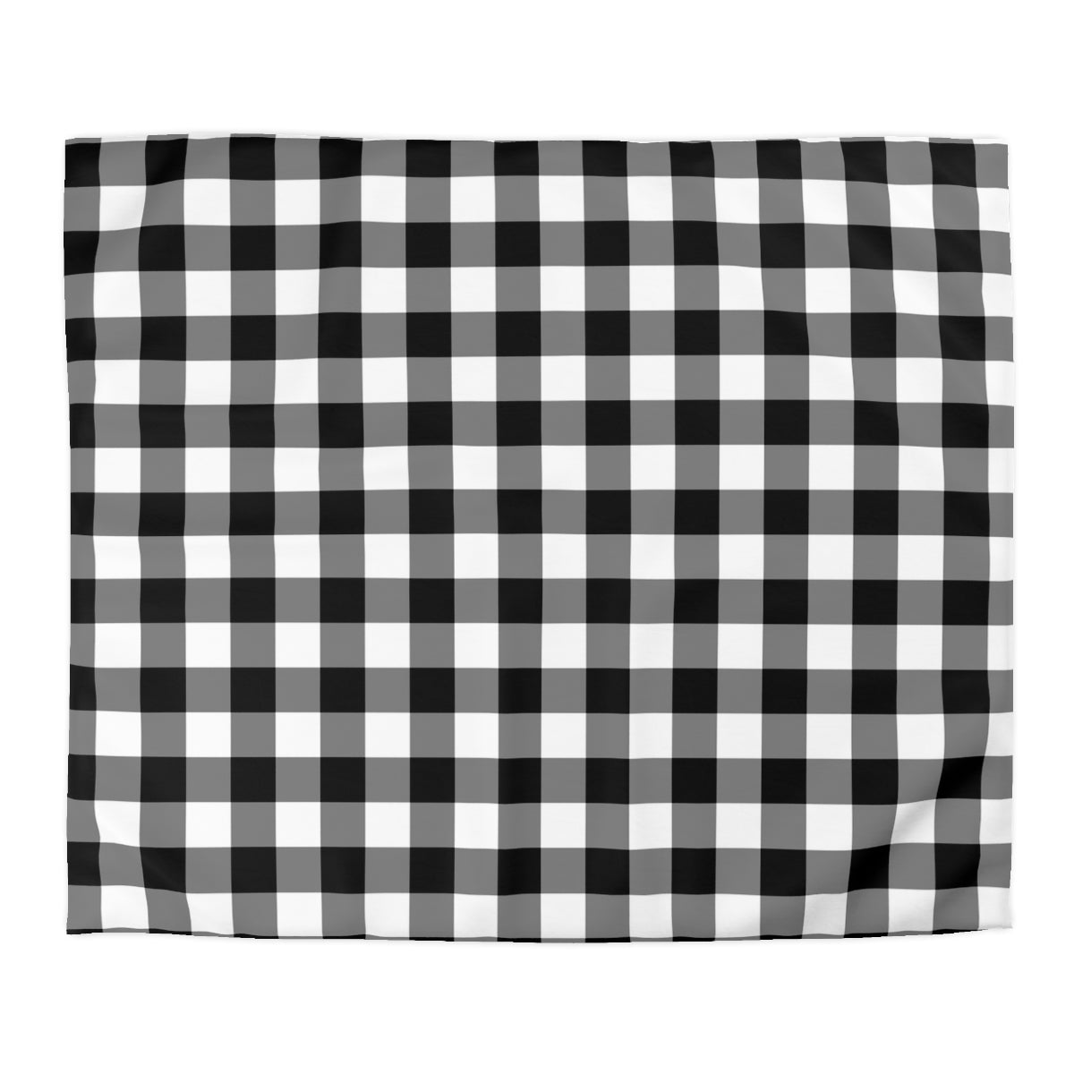 Buffalo Check Duvet Cover, Plaid Black White Gingham Bedding Queen King Full Twin XL Designer Bed Quilt Bedroom Decor Starcove Fashion