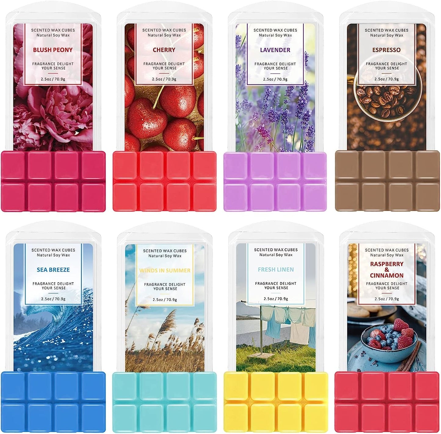 SCENTORINI Scented Wax Melts, Wax Cubes, Scented Soy Wax Melts, 8X2.5 Oz, Pumpkin, Apple & Cinnamon, Winter Cedarwood, Mint & White Jasmine, Coconut & Vanilla, Black Pomegranate, Mediterranean Fig Home & Garden > Decor > Home Fragrances > Wax Tarts SCENTORINI Blush Peony,Sea Breeze,Linen,Winds in Summer,Lavender,Espresso,Cherry,Raspberry&Cinnamon