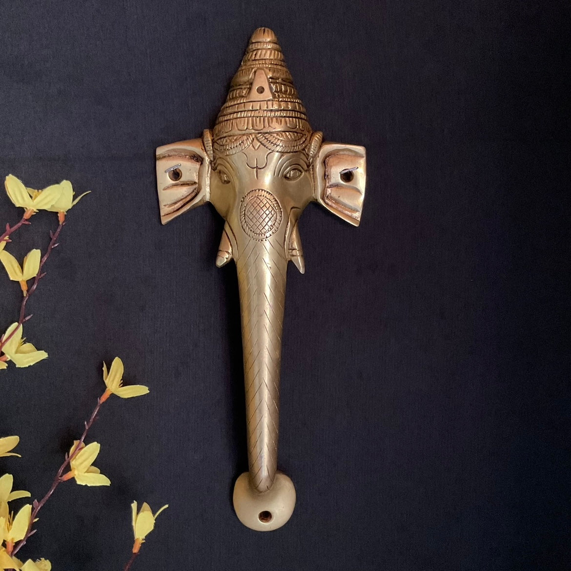 Brass Ganesha Door Handle (Set of 2) - Home Decor