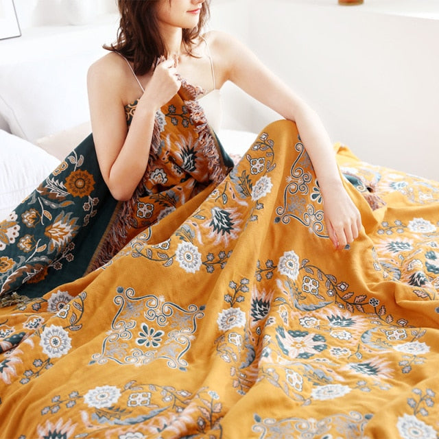 Soft Muslin Summer Throw Blanket