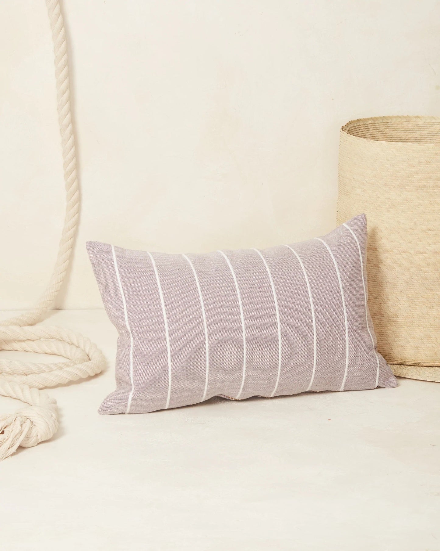 Recycled Stripe Lumbar Pillow Lumbar Pillows Minna Lilac