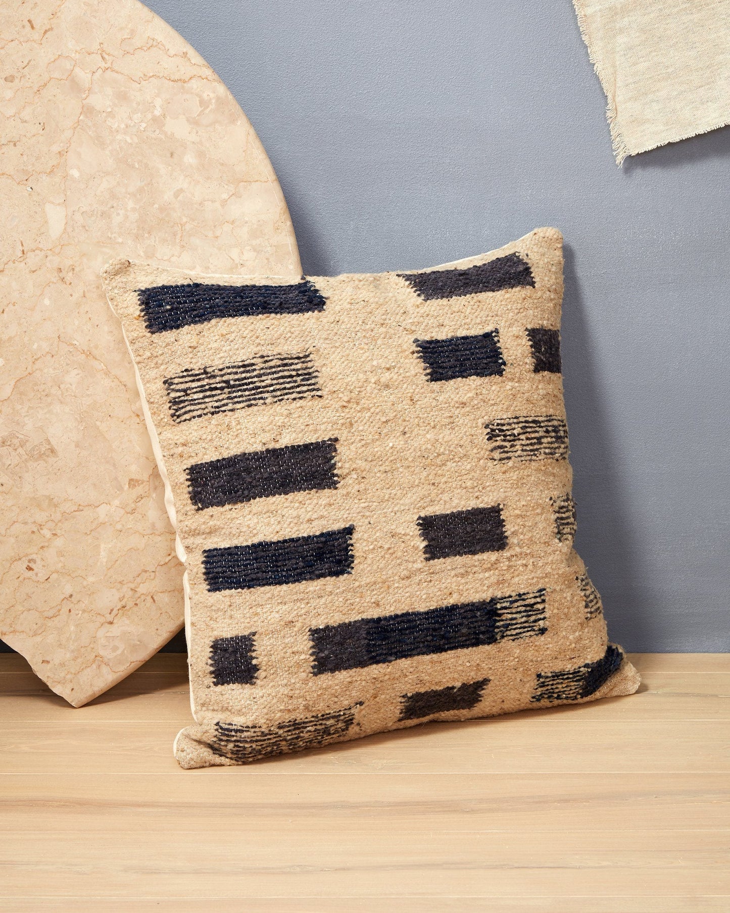 Shadow Wool Throw Pillow Throw Pillows Minna Indigo