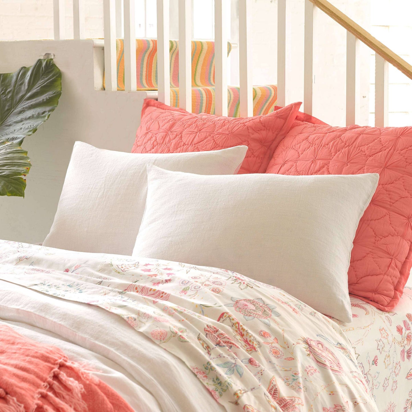 Stone Washed Linen White sham