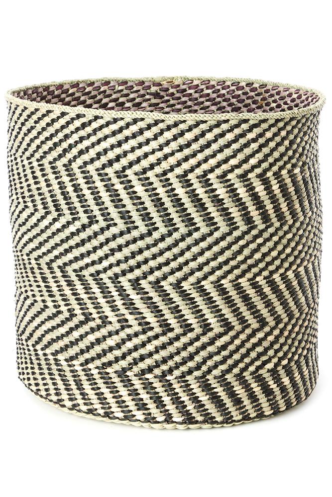 Black and Natural Maila Milulu Reed Basket