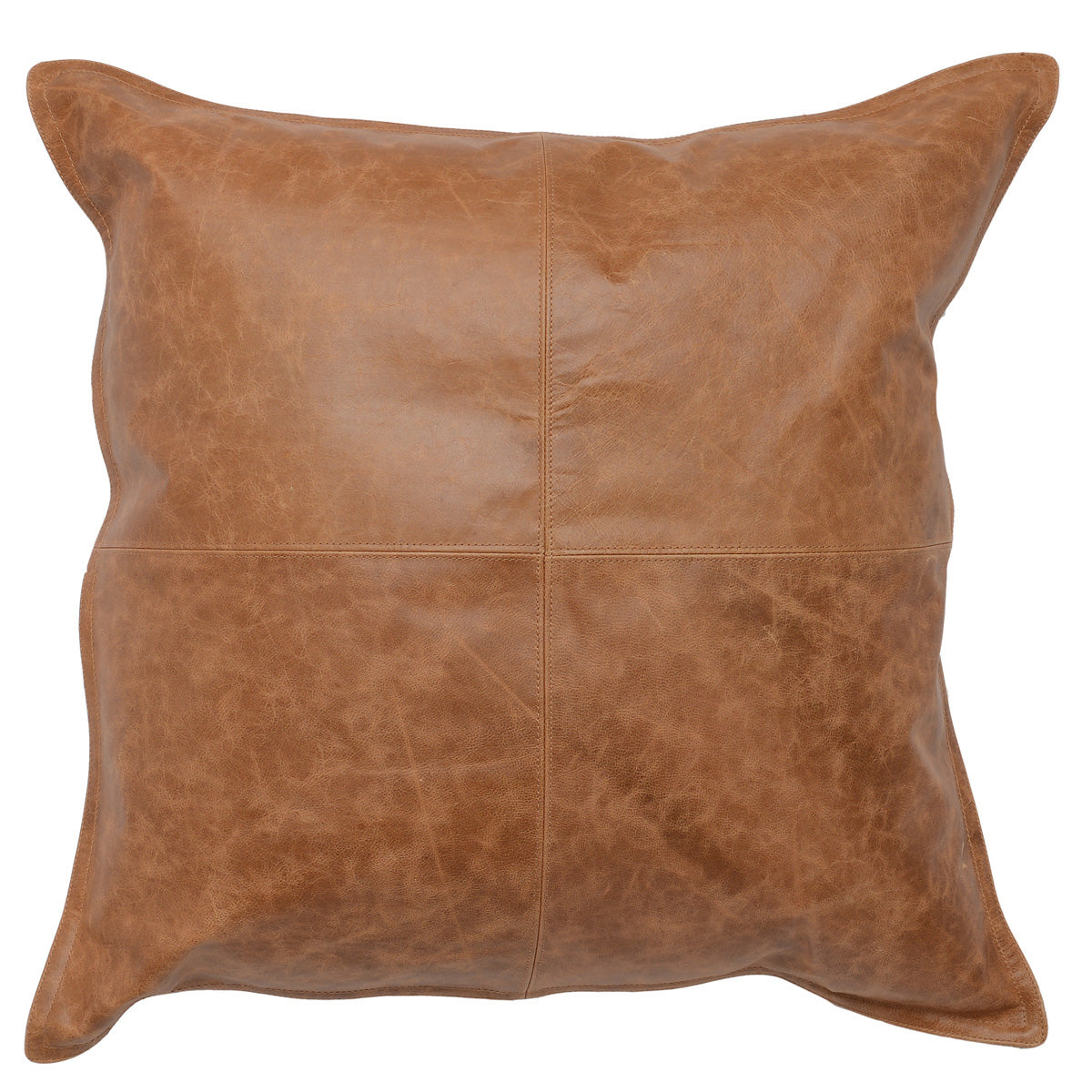 SLD Leather Dumont Chestnut Pillow- 22" x 22"