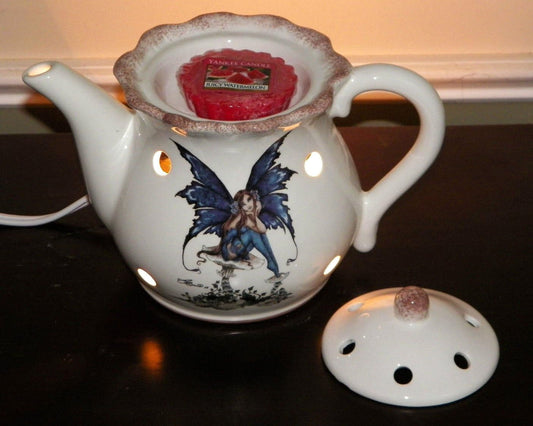 Retired Collectible Amy Brown Collection Electric Tea Pot Tart Wax Burner Scent Candle Warmer