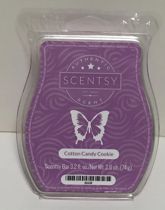 Scentsy Cotton Candy Cookie Bar Wickless Candle Tart Wax 3.2 Fl Oz, 8 Squares