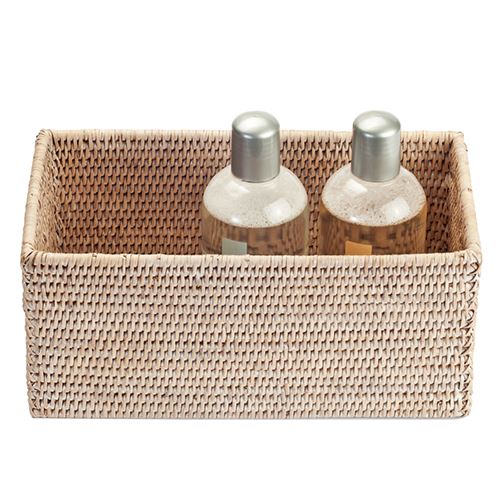 Basket UTB Rattan 12.2" Rectangular Open Box by Decor Walther Decor Walther Light Rattan