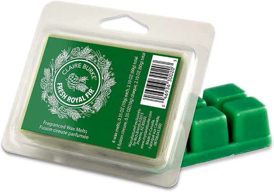 Claire Burke Fresh Royal Fir Wax Melt 1 Pack, Crisp Winter Snowfall Scent - 2 Oz