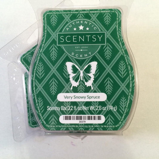 Scentsy, Very Snowy Spruce, Wickless Candle Tart Warmer Wax 3.2 Oz Bar, 3-Pack (3)