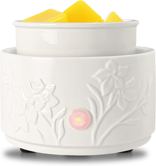 Bobolyn Wax Melt Warmer Burner Electric Scented Candle Wax Warmer, 3-In-1 Scented Wax Fragrance Melter for Home Office Bedroom Living Room Decor Home & Garden > Decor > Home Fragrances > Wax Tarts Bobolyn Embossed Flower
