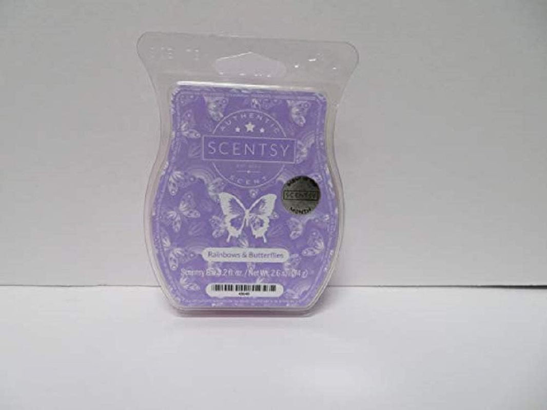 Scentsy Rainbows & Butterflies Wickless Candle Tart Warmer Wax Bar, 3.2 Fl Oz, 8 Squares