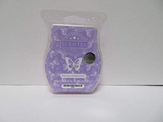 Scentsy Rainbows & Butterflies Wickless Candle Tart Warmer Wax Bar, 3.2 Fl Oz, 8 Squares