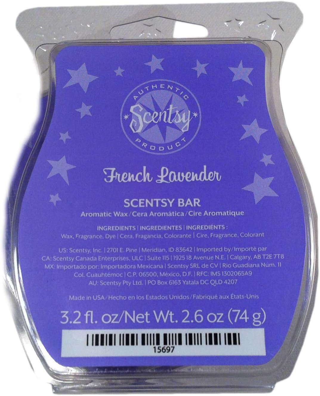 1 X Skinny Dippin' Scentsy Bar Wickless Candle Tart Warmer Wax 3.2 Fl Oz, 8 Squares Home & Garden > Decor > Home Fragrances > Wax Tarts Scentsy French Lavender