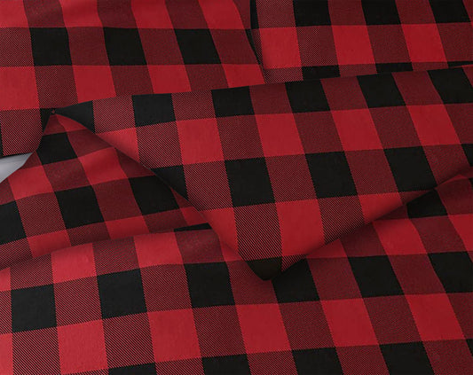 Red Check 3-Piece Heavyweight Flannel Duvet Cover Set BAD PICTURE