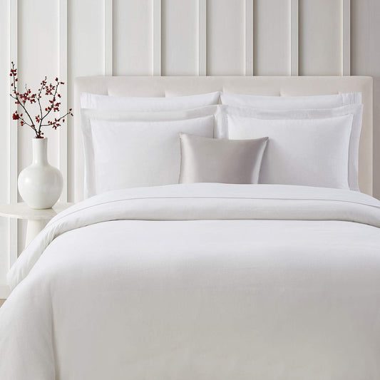 White 3-Piece Heavyweight Flannel Duvet Cover Set