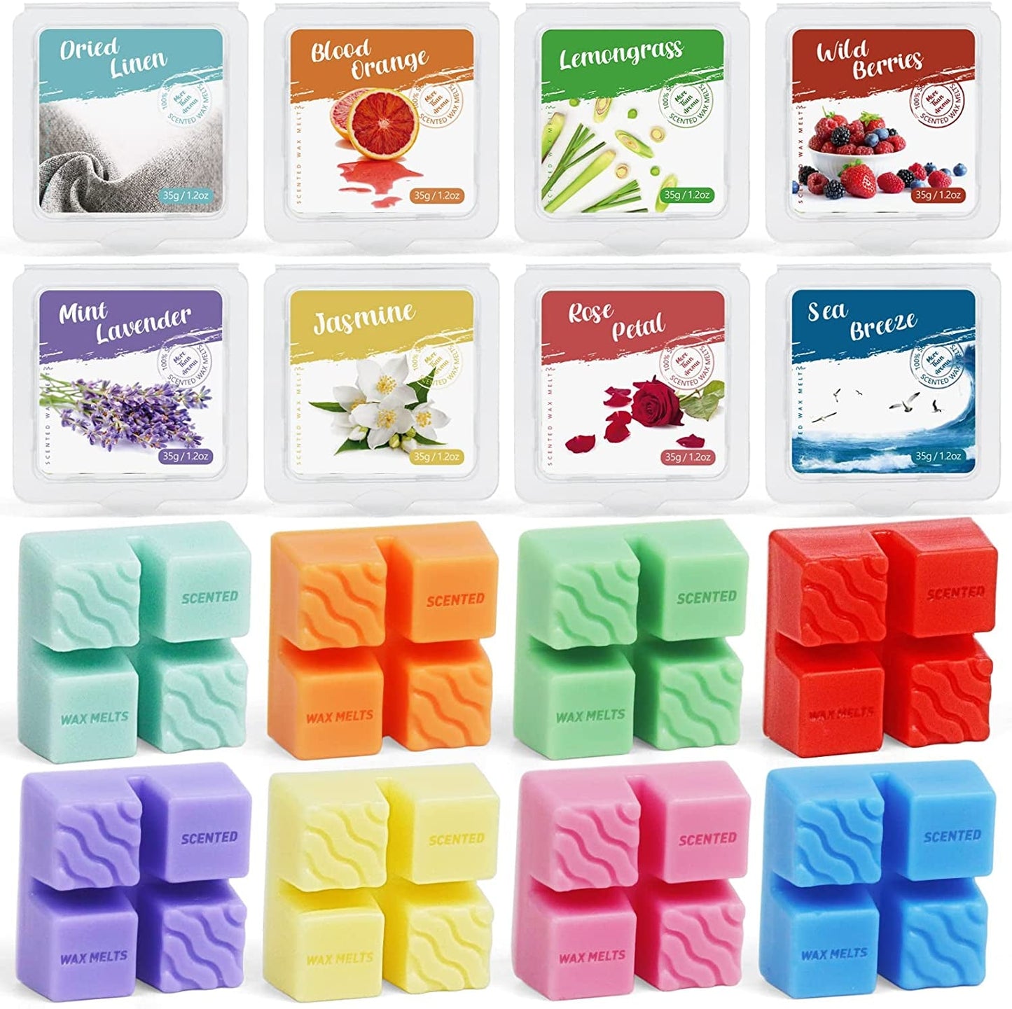 BAUFULLA Scented Wax Melts, Soy Wax Warmer Cubes, Add Citronella Oil, Lemongrass Scent Wax Tarts for Indoor Outdoor Use, Gift Set for Mother'S Day, Christmas, Birthday, 8X1.2Oz Home & Garden > Decor > Home Fragrances > Wax Tarts BAUFULLA Series 1