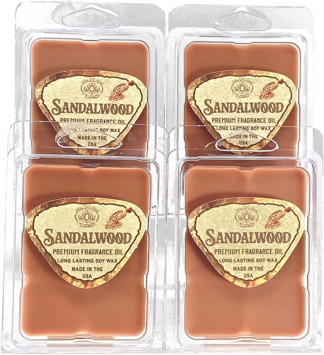 Way Out West Candles Scented Wax Melts for Wax Warmers - Highly Fragrant Air Freshener - 4 Pack Set of 6 Melt Cubes with Essential Oils - Made in USA (4, Eucalyptus Mint) Home & Garden > Decor > Home Fragrances > Wax Tarts Ocotillo Southwest Sandalwood 4