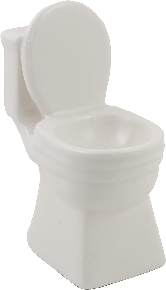 Boston International Wax Melt Warmer Ceramic Tealight Tart Burner, 4.75" Tall, Toilet