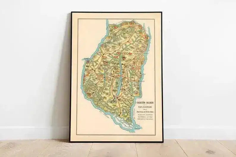 1933 Map of Entre Rios| Argentina Maps Wall Prints