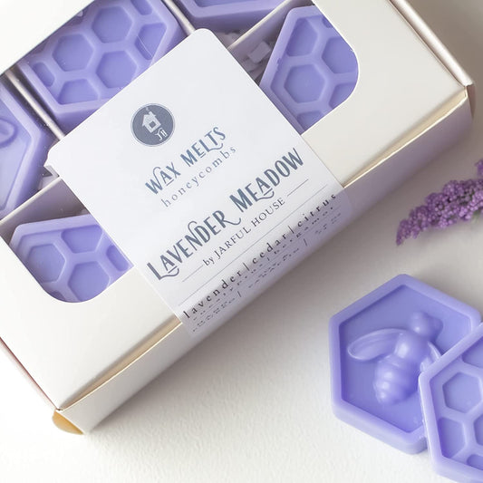 Calming Wax Melts Lavender Meadow | Aromatherpay Scented Wax Tarts Eucalyptus + Lavender +Cedar | Honeycomb Melts Pack of 6 | Wedding Party Favor