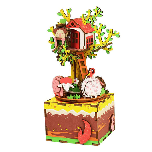 Robotime 3D Tree House Music Box - Wooden Puzzle | KidsToyLover