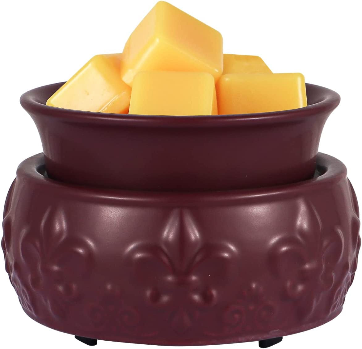Tepaken Ceramic Wax Melt Warmer 3-In-1 Electric Scented Candle Wax Warmer, Scented Wax Block Essential Oil Burner for Aromatherapy Home Office Decor and Birthday Gift, Blue Home & Garden > Decor > Home Fragrances > Wax Tarts Tepaken 7518_red