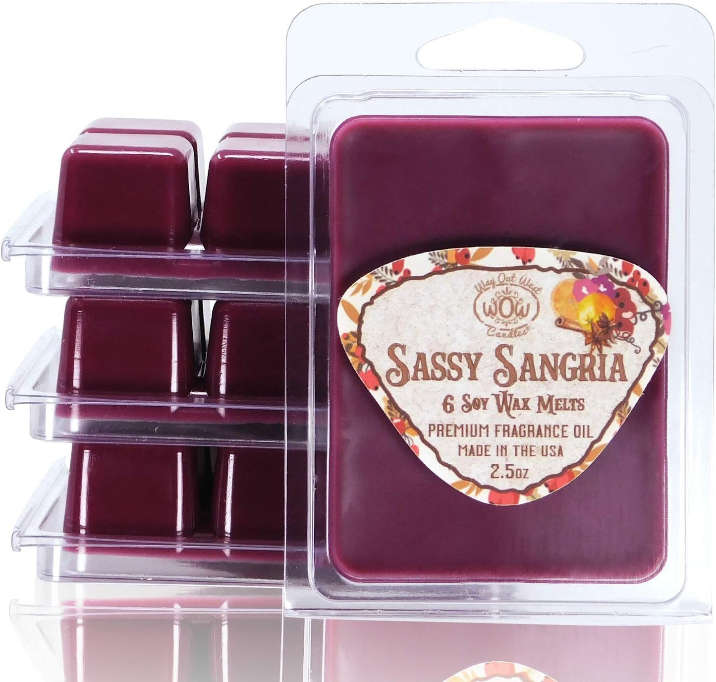 Way Out West Candles Scented Wax Melts for Wax Warmers - Highly Fragrant Air Freshener - 4 Pack Set of 6 Melt Cubes with Essential Oils - Made in USA (4, Eucalyptus Mint) Home & Garden > Decor > Home Fragrances > Wax Tarts Ocotillo Southwest Sassy Sangria 4
