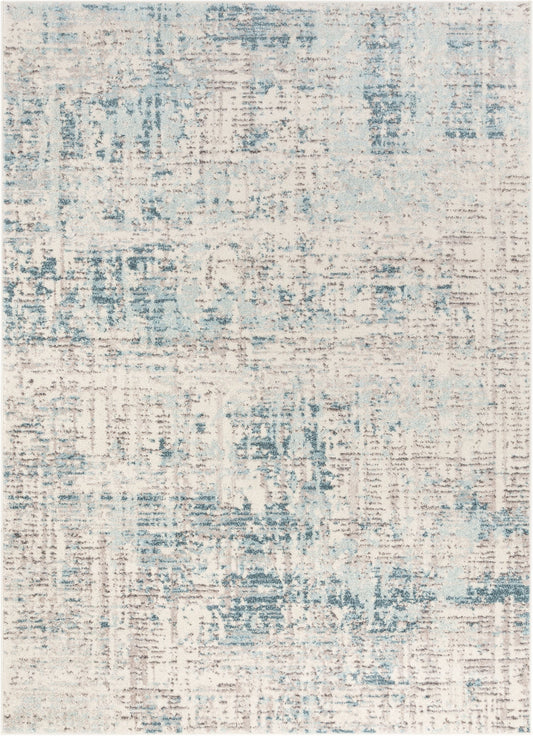 Tate Abstract Vintage Distressed Blue Rug