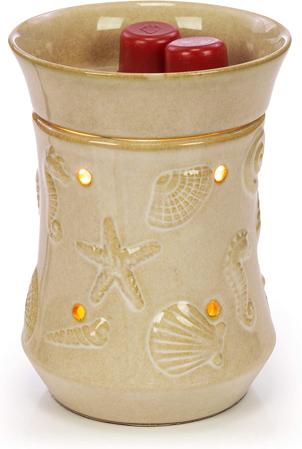 VP Home Wall Plug-In Wax Warmer for Scented Wax, Ceramic Floral Sun Electric Home Fragrance Warmer for Essential Oils, Candle Wax Melts and Tarts, Scent Warmer Night Light Home & Garden > Decor > Home Fragrances > Wax Tarts VP Home Iv Beach Life