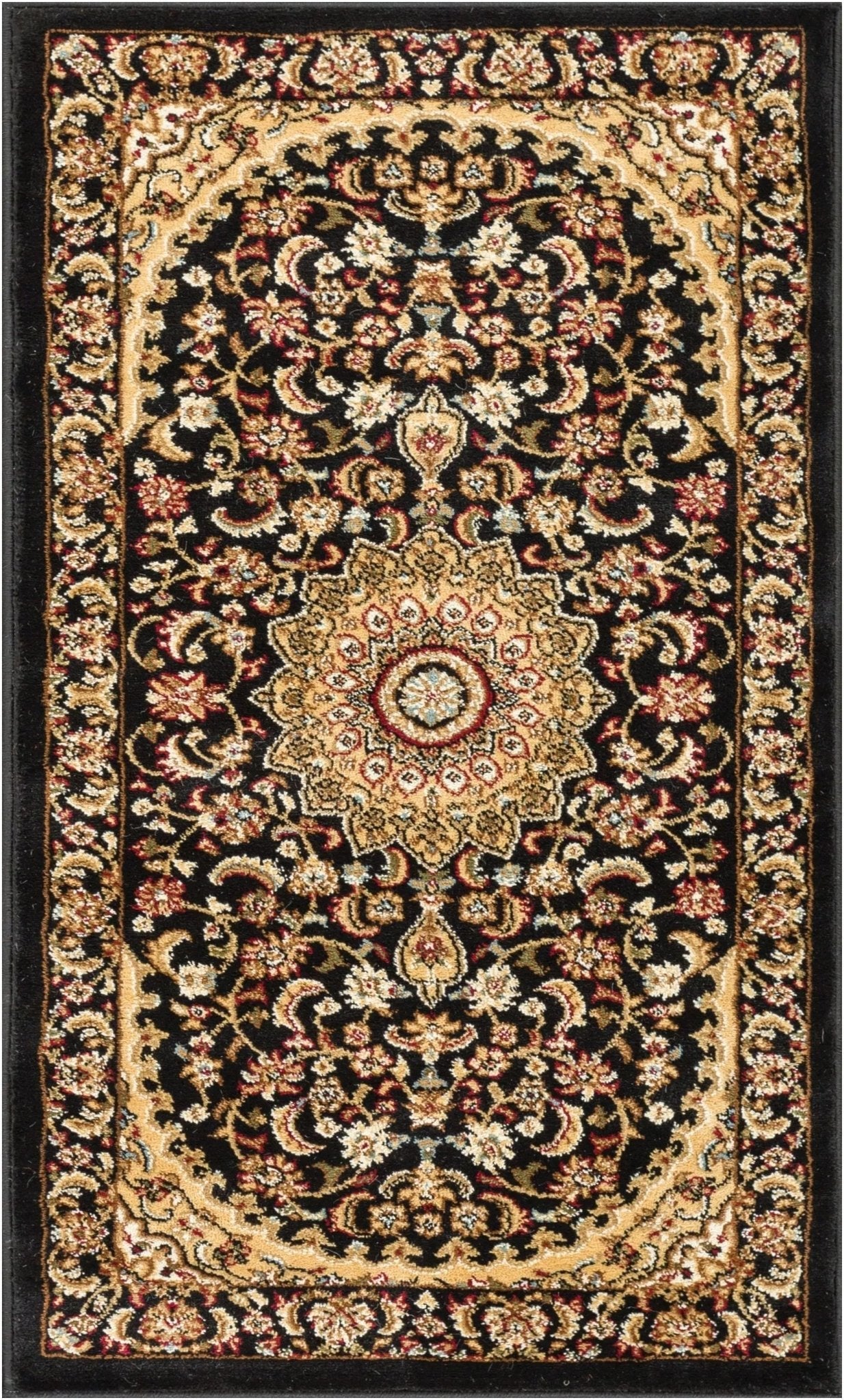Aviva Black Traditional Rug