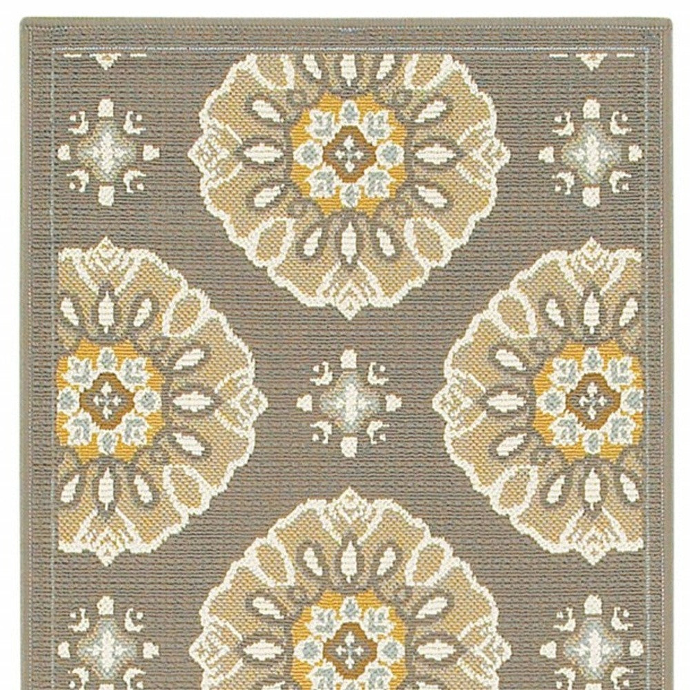 2' X 8' Gray Moroccan Indoor Outdoor Area Rug
