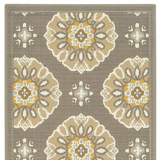 2' X 8' Gray Moroccan Indoor Outdoor Area Rug