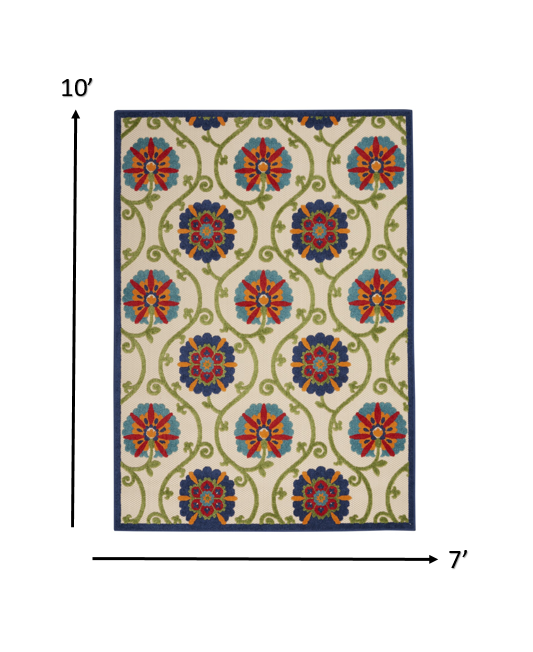 2’ x 12’ Blue Vines Indoor Outdoor Runner Rugg