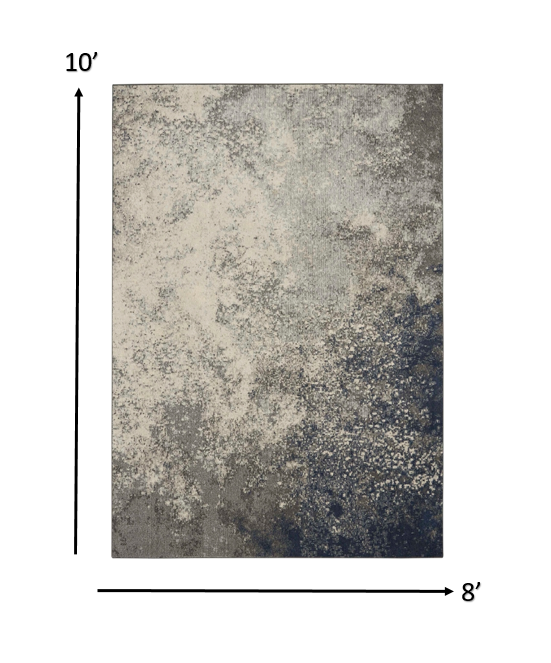 4' X 6' Gray And Ivory Abstract Power Loom Area Rug