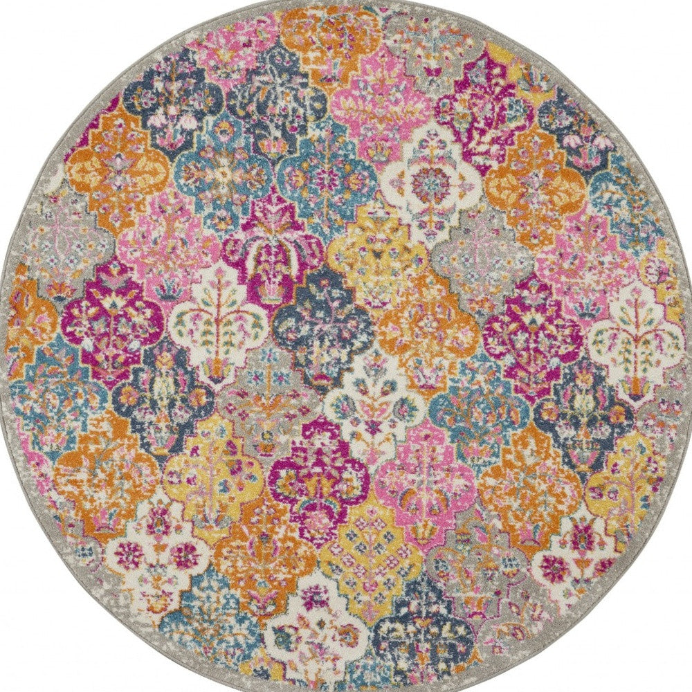2' X 3' Pink And Gray Geometric Dhurrie Area Rug