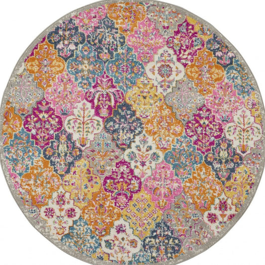 2' X 3' Pink And Gray Geometric Dhurrie Area Rug