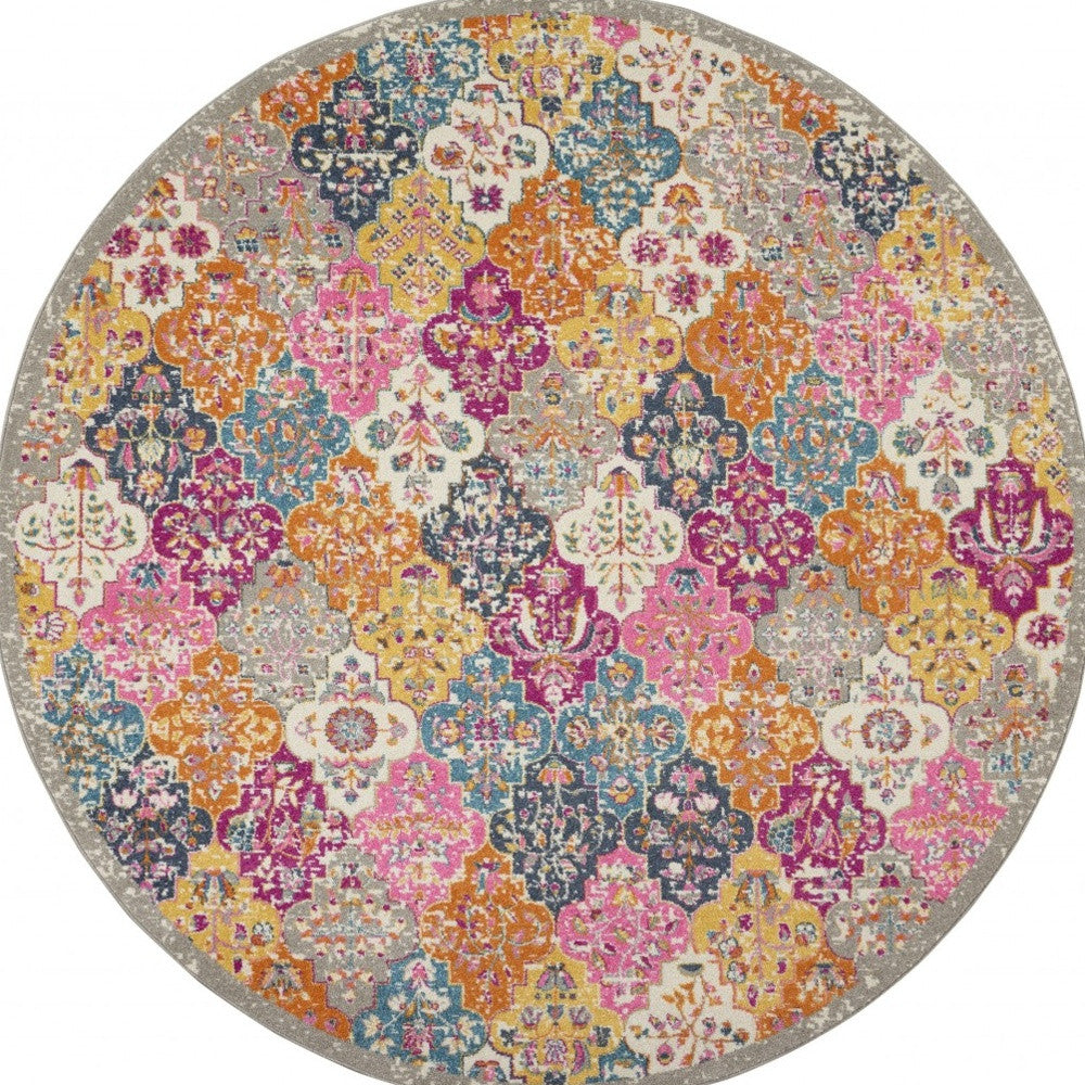 2' X 3' Pink And Gray Geometric Dhurrie Area Rug