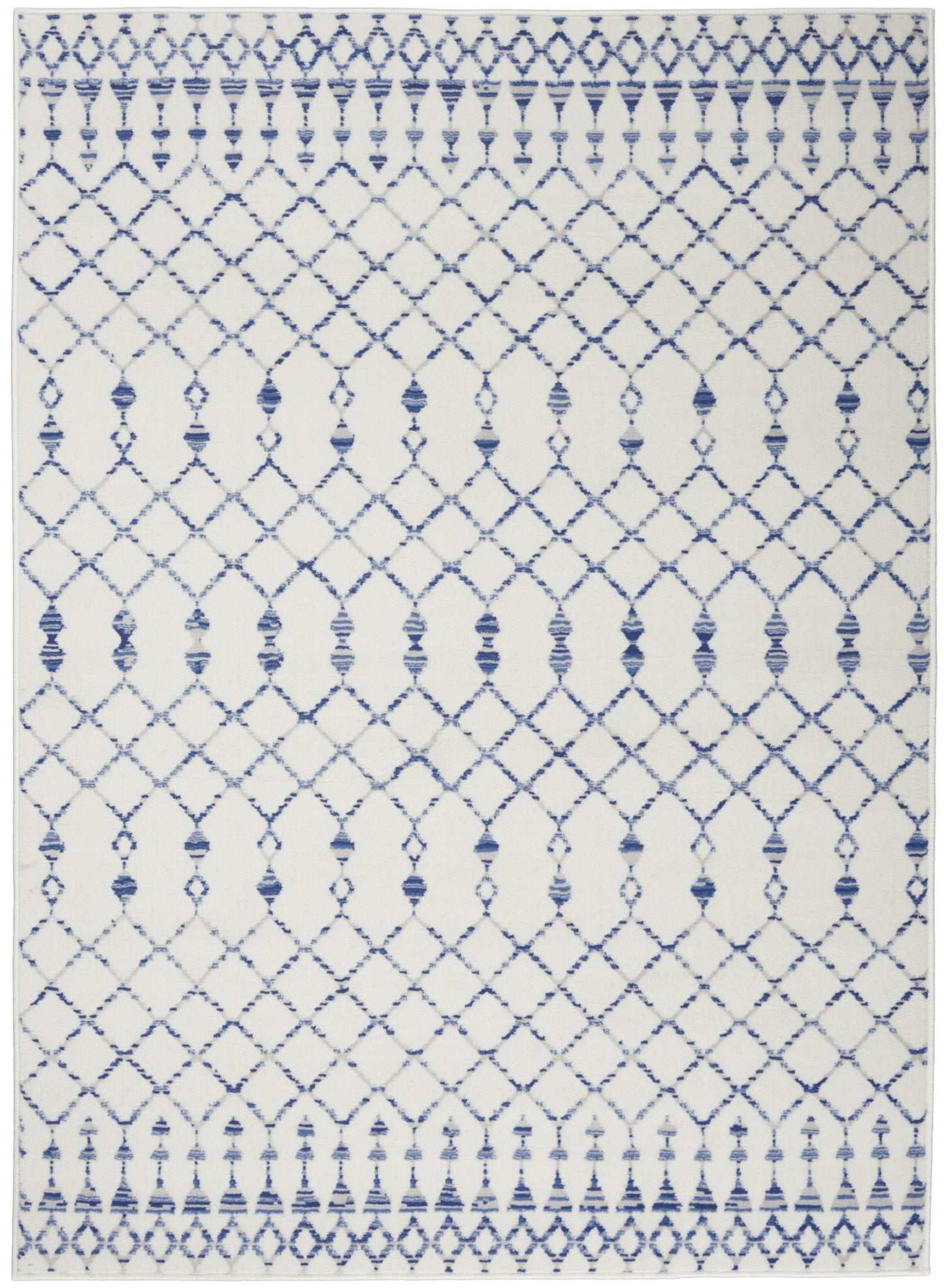 4' X 6' Ivory Geometric Berber Area Rug