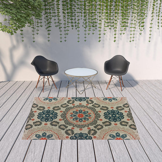 2' X 8' Blue and Gray Moroccan Indoor Outdoor Area Rug