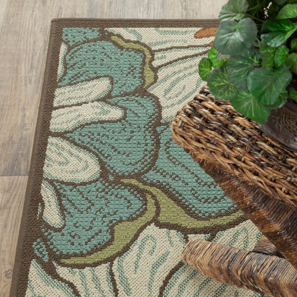 2' X 8' Blue Indoor Outdoor Area Rug